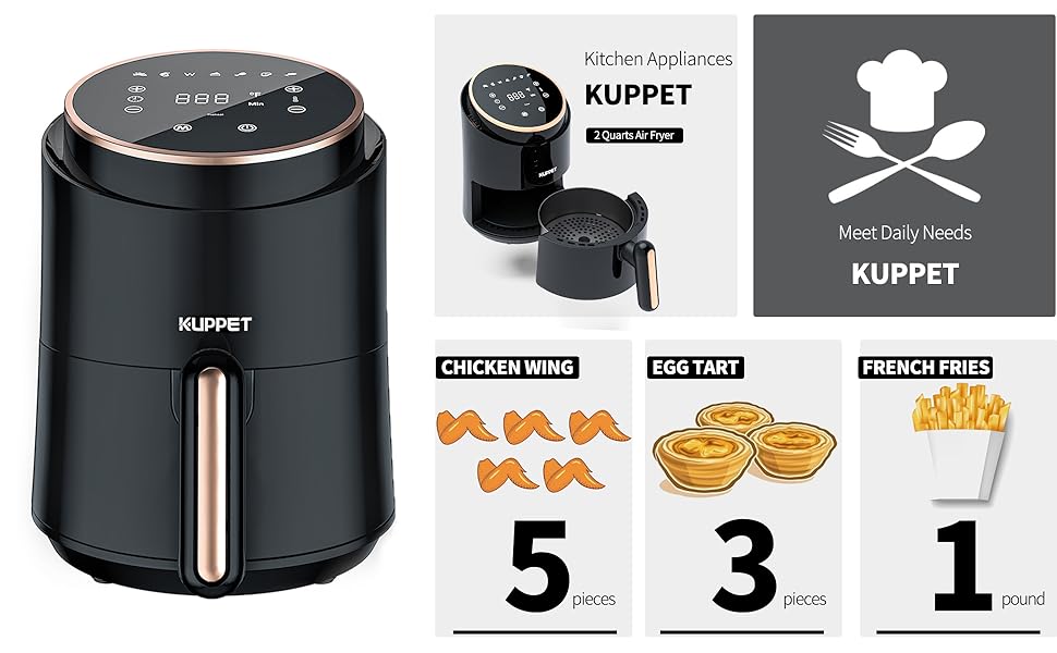 KUPPET Air Fryer, 7 in 1 Electric Air Fryers, Adjustable
