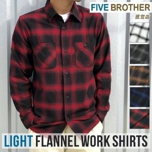 FIVE BROTHER 赤 黒 オンブレチェック ネルシャツ Lサイズ 90s FIVE BROTHER Check Flannel L/S Shirt 赤黒 XL ファイブ
