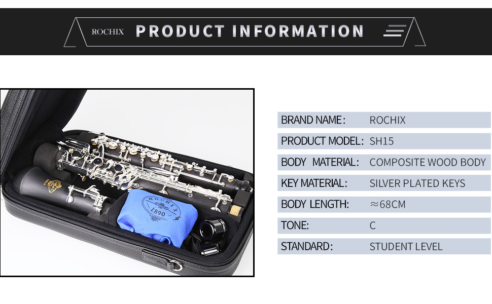 Rochix Oboe Beginner Student Level SH15 Composite Wood Body