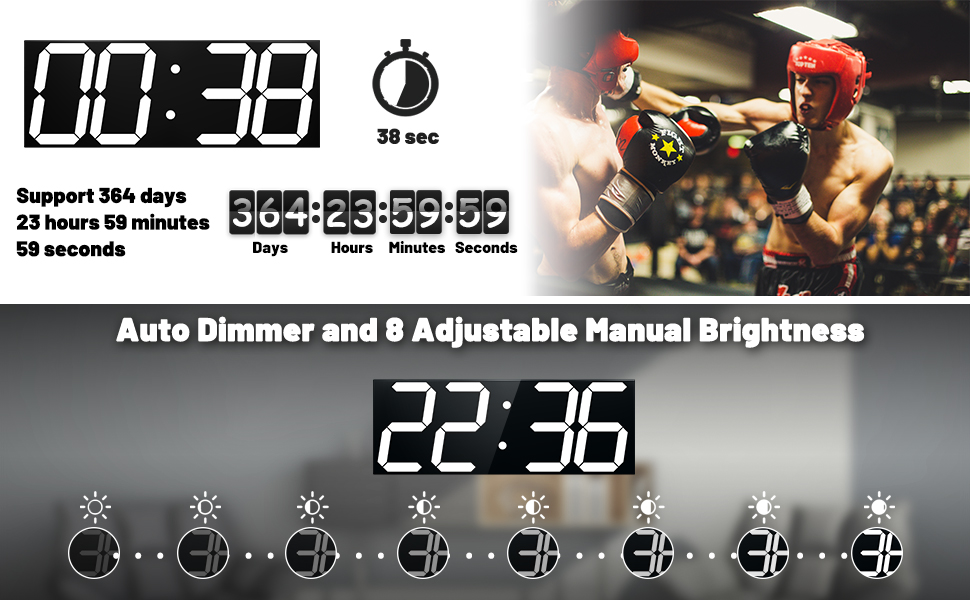 CHKOSDA Digital LED Wall Clock, Oversize Wall Clock with 6” Numbers