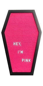 pink felt coffin letter board message dark punk emo black macabre horror creepy goth decor home