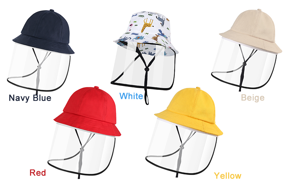 Baby Kids Sun Hats with Removable Face Visor Shield,UV Protection Cotton Hats