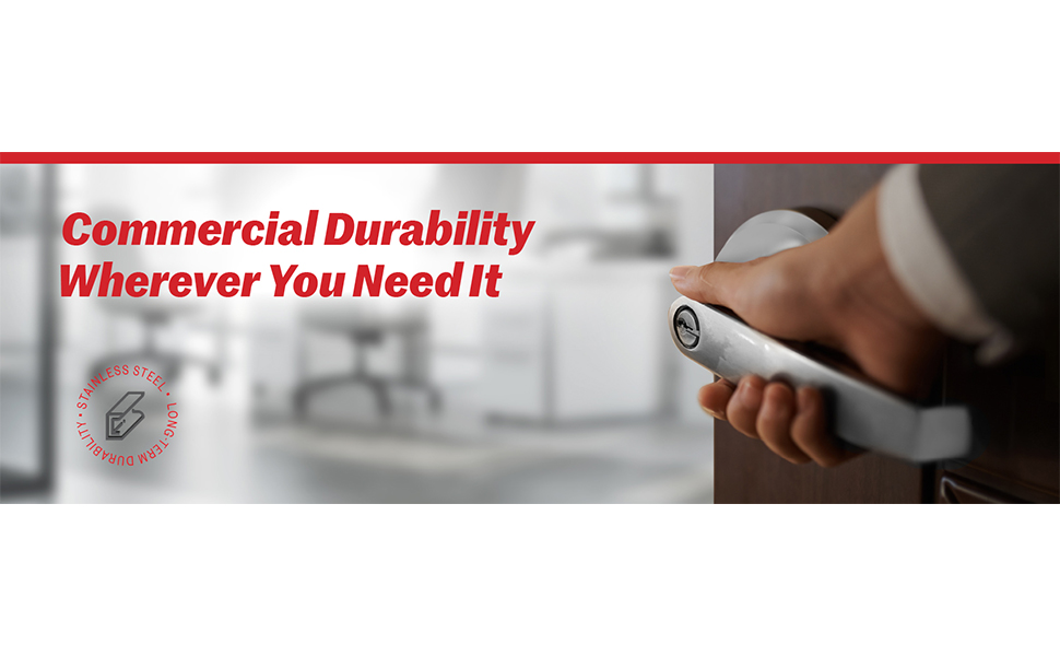 Lawrence Commercial Entrance Lock Door Handle Grade 1 Chrome Finished