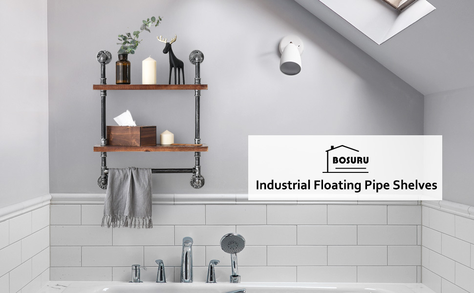 ​Industrial Floating Pipe Shelves