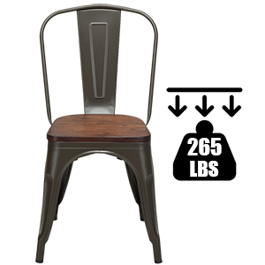 DELA DISCOUNT 17ff3137-e402-4685-9ad1-015634bd3e81.__CR0,0,300,300_PT0_SX300_V1___ COSTWAY 18 Inch Dining Chair Set of 4, Industrial Vintage Stackable Metal Chairs, Counter Bar Chairs with High Backrest, Wood Seat, for Home, Kitchen and Cafe Bar Use  