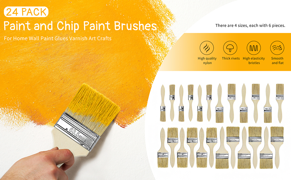 UPlama Paint and Chip Paint Brushes for Paint, Stains
