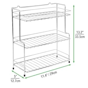 Stainless Steel Spice 2-Tier Trolley Container Organizer Organiser/Basket for Boxes Utensils Dishes