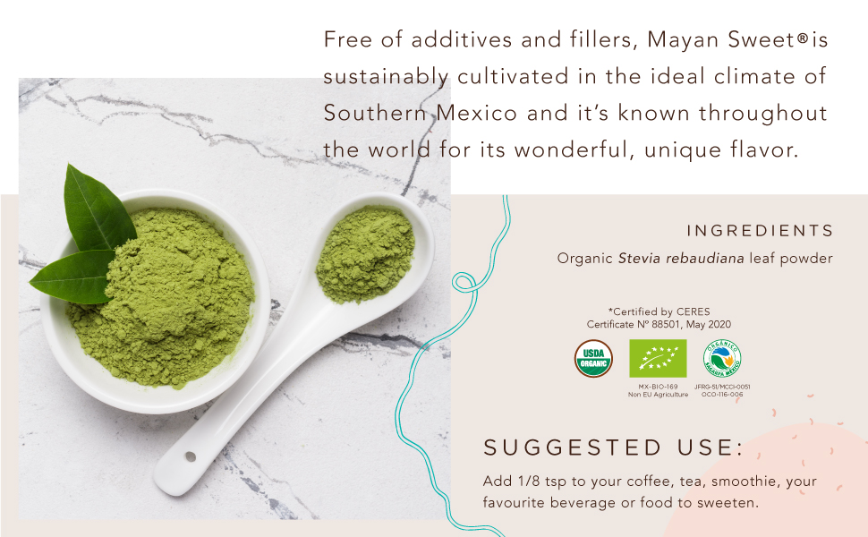 Organic Stevia Leaf Powder, 1.40 oz, Mayan Sweet Health