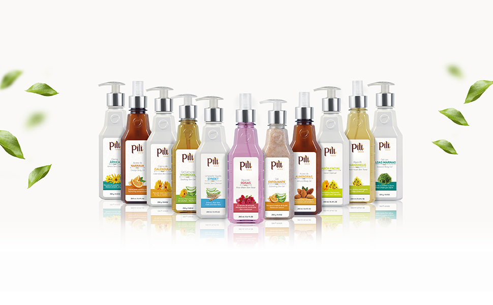 Pili, natural skin care products, arnica, calendula, aloe vera, witch hazel, oats, natural extracts