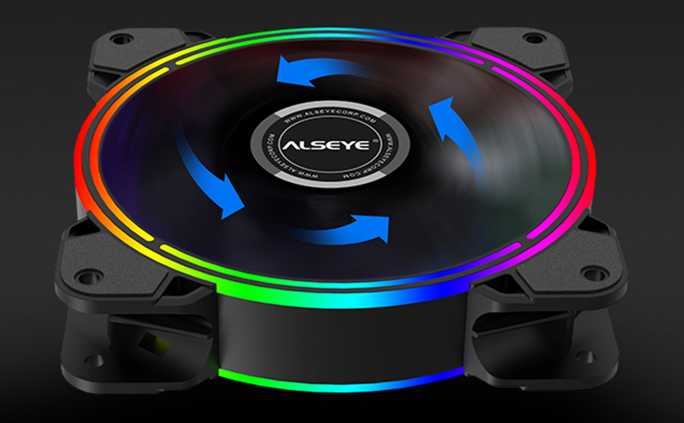 ALSEYE CPU Cooler, 120mm PC CPU Fan RGB Fans 4pin PWM Low Noise