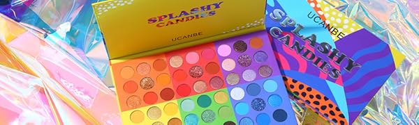 Splashy Candies Lidschatten-Palette 54 Farben Metallic Shimmer Matte Hochpigmentiertes Lidschatten