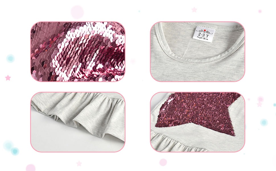 Fliping sequins dresses for girls