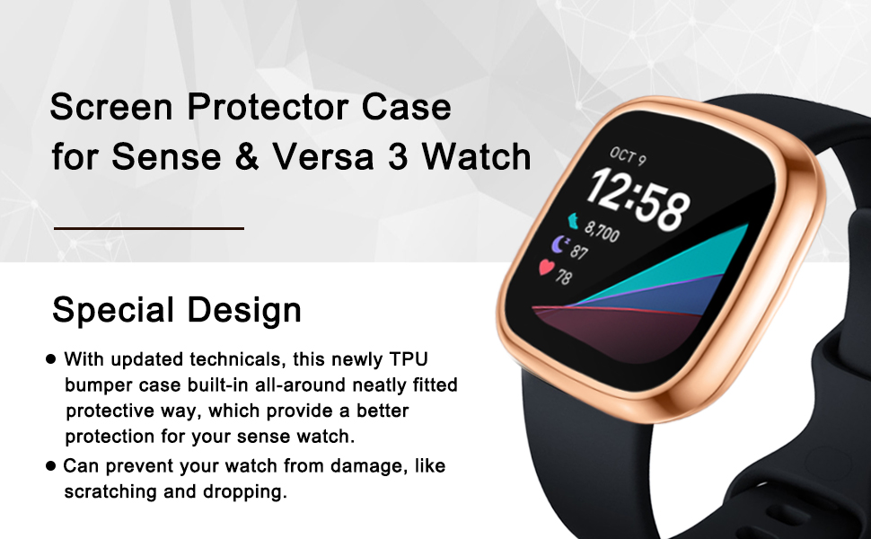 EZCO 3Pack Screen Protector Case Compatible with Fitbit