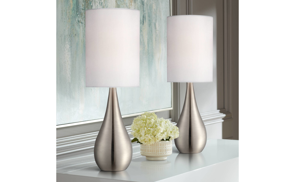 360 Lighting Evans Modern Contemporary Accent Table Lamps 21" High Set