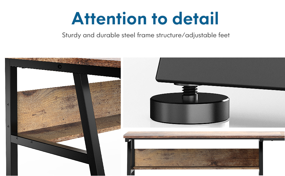 FITUEYES Double Computer Desk with Storage Shelves, 81 inch