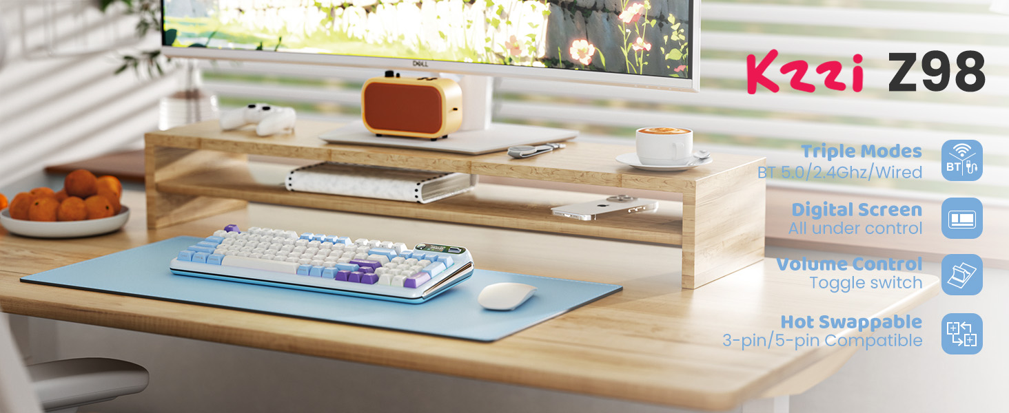 MYMK様 Amazon.com: Lovaky MK98 Wireless Keyboard, 2.4G Ergonomic