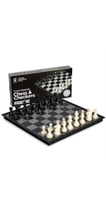 2-in-1 Travel Magnetic Chess & Checkers Set