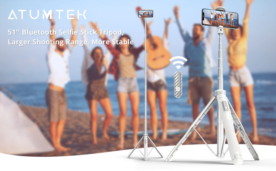 ATUMTEK 51" Selfie Stick Tripod, All in One Extendable Phone Tripod