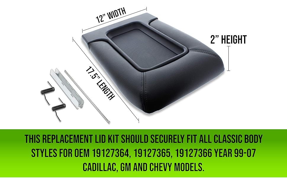 EcoAuto Center Console Lid Replacement Kit for 9907 Silverado