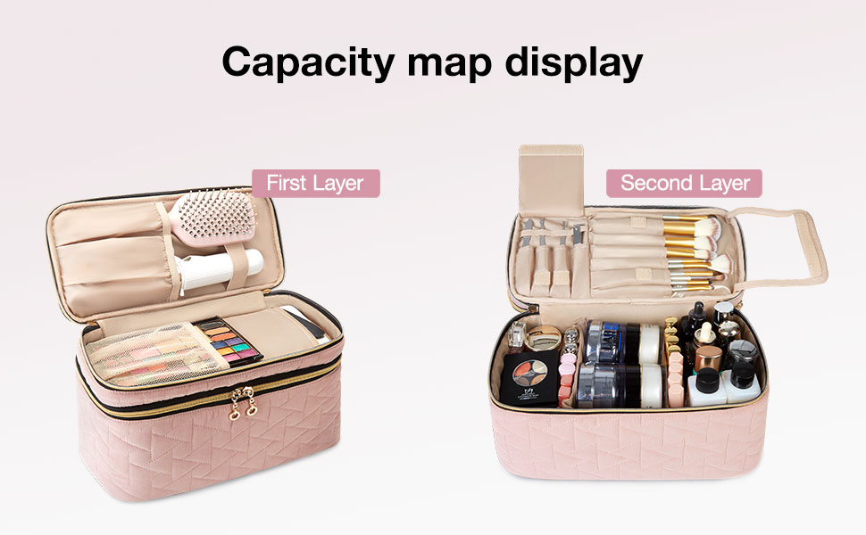 BAGSMART Makeup Bag Cosmetic Bag Large Toiletry Bag Travel Bag Case Organizer for