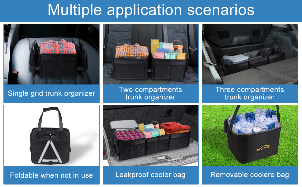Car Trunk Organizer with Insulated Cooler Bag Removable, 3