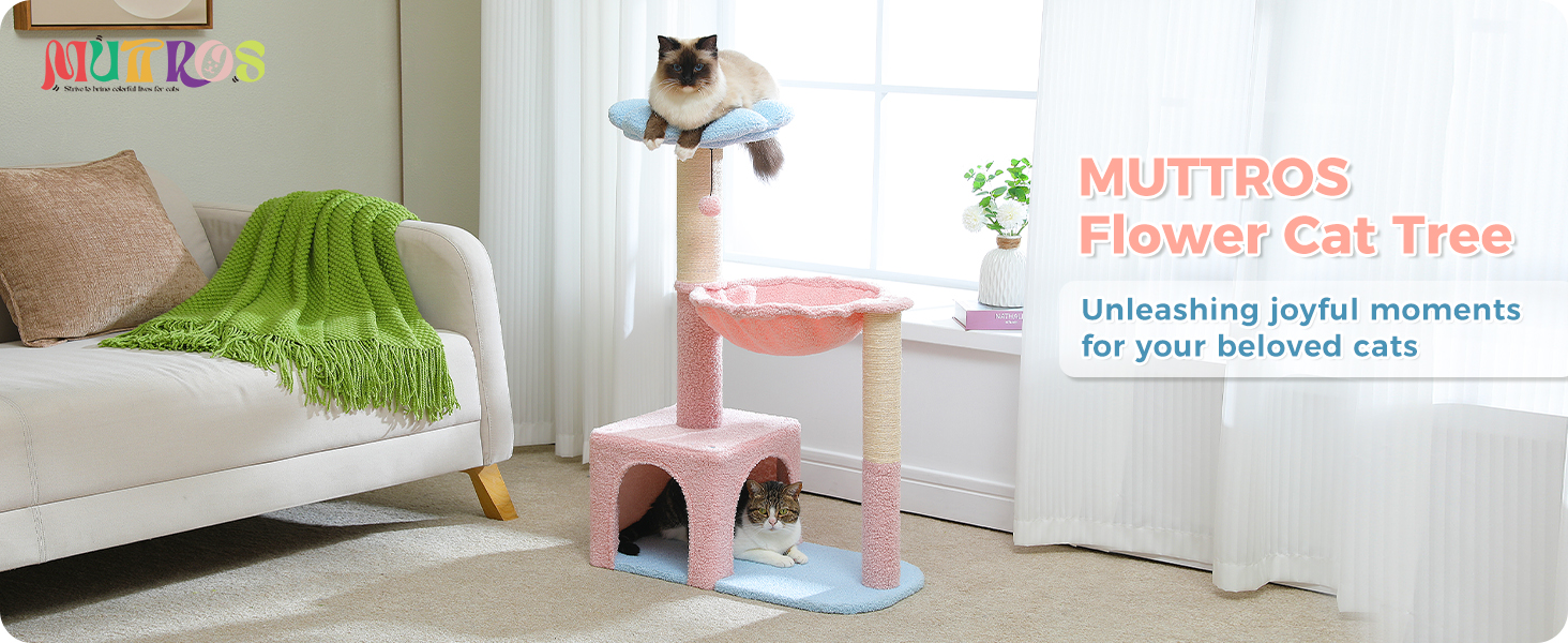 Amazon.com : MUTTROS Flower Cat Tree with Large Metal Frame