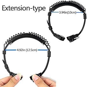 Retevis Adjustable Throat Mic Earpiece for Cell Phones, Earpiece with Mic 1 Pin 3.5mm, Covert Acoustic Tube Earpiece with PTT Back Clip(1 Pack) 13  Adjustable Walkie Talkies Earpiece