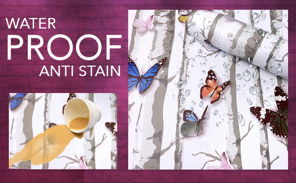 waterproof, anti-stain, oil proof, heat proof, moisture proof wall paper for wall