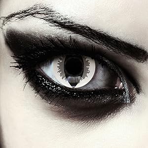 Grey colored cat eye contacts without power carnival halloween costume cosplay
