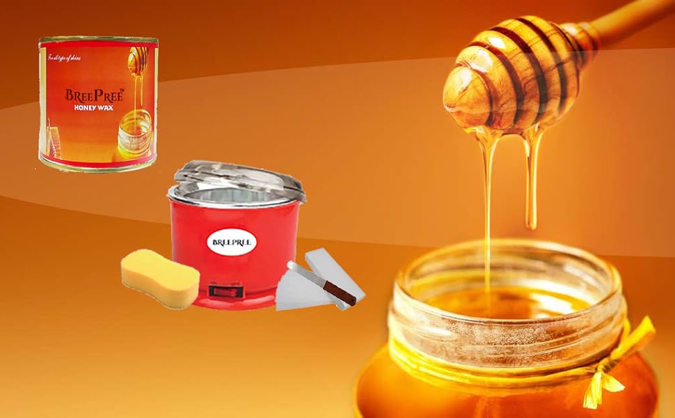 BREEPREE Waxing Kit/Wax Kit Combo Includes (Automatic Wax Heater +Honey