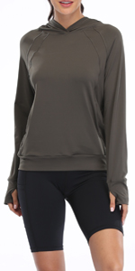 Womens Performance Running Hoodie Lightweight Biker Pullover Sweatshirt 