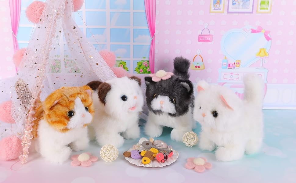 Lelia Plush Electronic Cats That Move and Meow Waliking