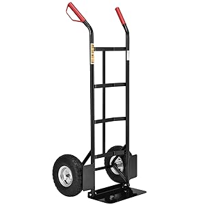 Juskys Basic Sackkarre in Schwarz mit roten Griffen, faltbar