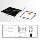 NOXTON Ceramic Hob, Built-in 4 Zone Electric Hobs 60cm Black Glass Panel Cooker With Touch Controls 11 Easy Installation