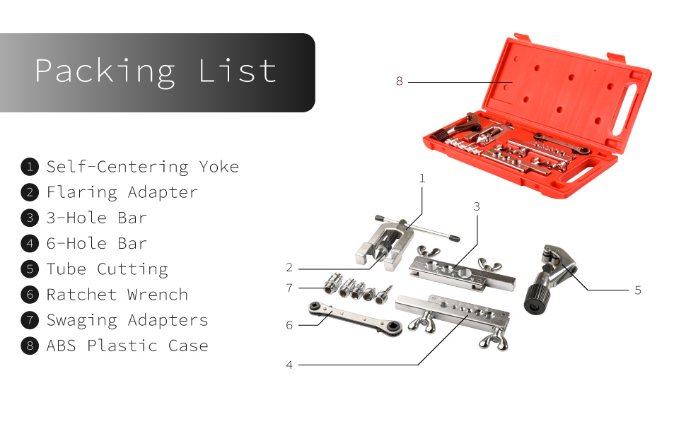 Wostore Flaring Swage Tool Kit for Copper Plastic Aluminum Pipe With