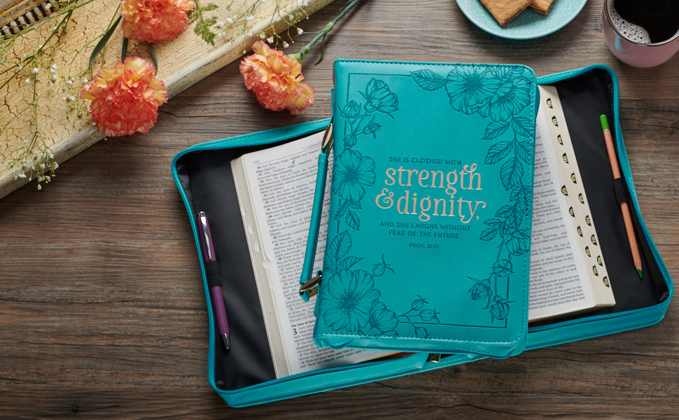 Christian Art Gifts Women's Fashion Bible Cover Strength