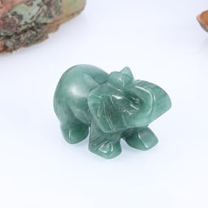 Amazon.co.jp: WOONEKY 2個 置物 彫像 翡翠 象 置物 水晶 象
