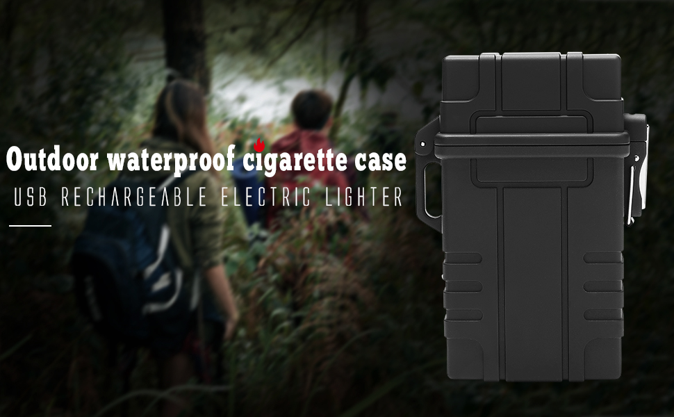 YUSUD Waterproof Cigarette Case with Lighter, Smell Proof Joint Holder