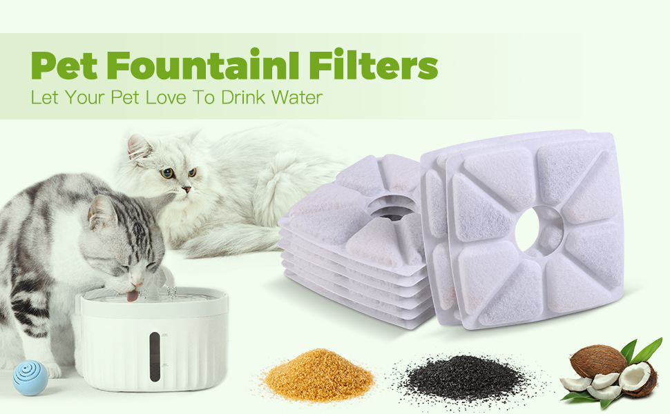 Cat Water Fountain Filter Replacement, 8 Grid Upgraded 8