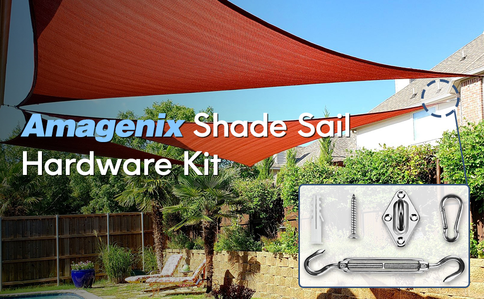 Amagenix Shade Sail Hardware Kit for Triangle Sun Shade