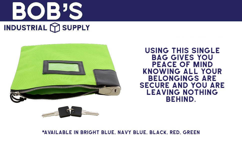 BISupply Locking Money Bag Locking Pouch Zipper Bank Bag with Lock Locking Cash Bag