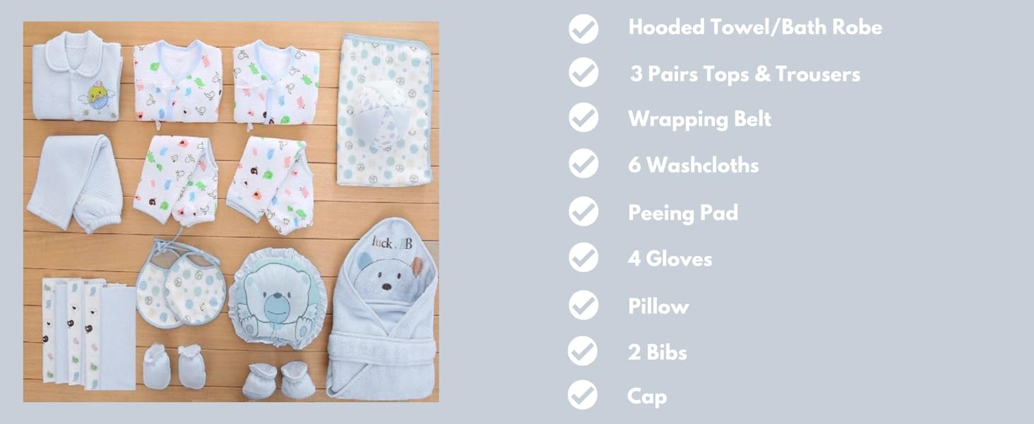 Dotmom baby clothes gift set for newborn baby boy girl clothes pack of 23 pieces for baby shower