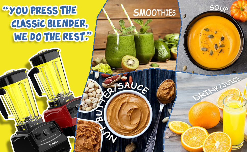 CRANDDI Blender, 1500 Watt Professional Commercial Blenders for