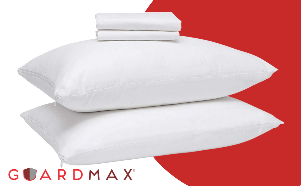 Guardmax Pillow Protectors with Zipper Waterproof Pillow Covers King