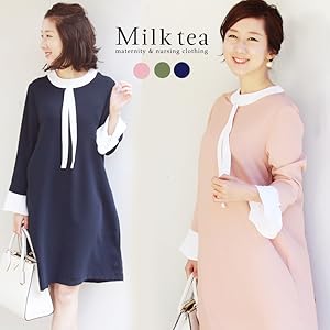 Amazon.co.jp: Milk tea マタニティ 授乳服 ワンピース
