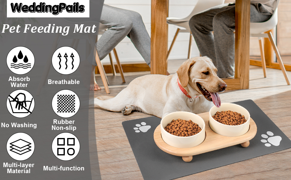 Wedding Pails Pet Feeding Mat,Absorbent Dog Food Mat,Dog