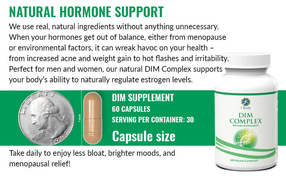 DIM Supplement with Black Cohosh 200 mg Menopause
