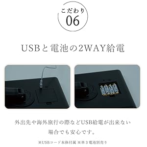 USBと電池の2WAY給電