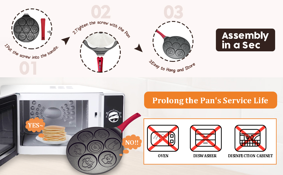 DAYOOH Pancake Pan Induction Hob, Animal Pancake Pan Nonstick Pancake