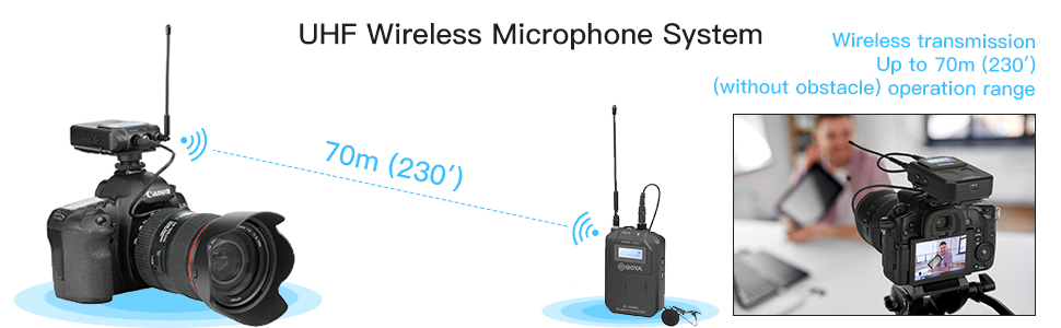 boya uhf wireless lavalier microphone system